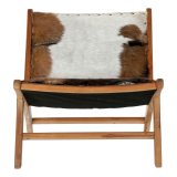 L�nestol DKD Home Decor MB-182320 Teak Brun L�der Hvid (65 x 78 x 68 cm) #5