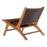 L�nestol DKD Home Decor MB-182320 Teak Brun L�der Hvid (65 x 78 x 68 cm) #6