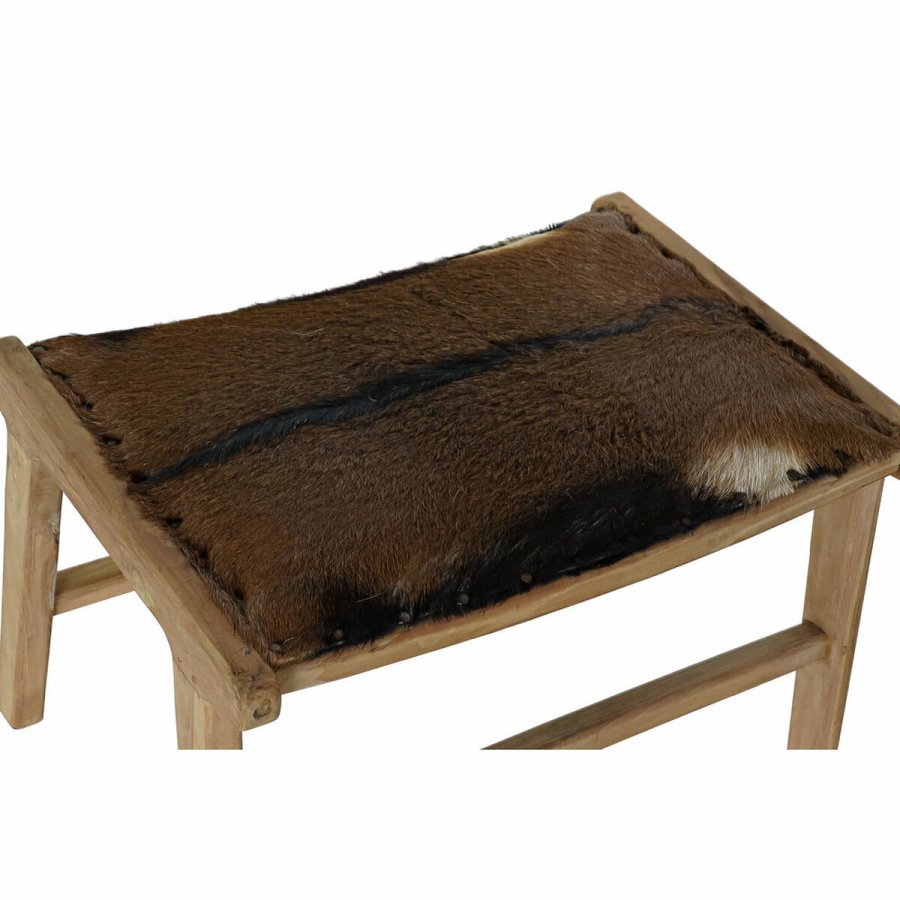 Stol DKD Home Decor 8424001823215 Brun Multifarvet Natur Teak 65 x 47 x 42 cm #5