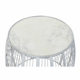 Sofabord DKD Home Decor Hvid Marmor Jern Slvfarvet (46 x 46 x 41 cm) #3