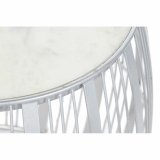 Sofabord DKD Home Decor Hvid Marmor Jern Slvfarvet (46 x 46 x 41 cm) #2