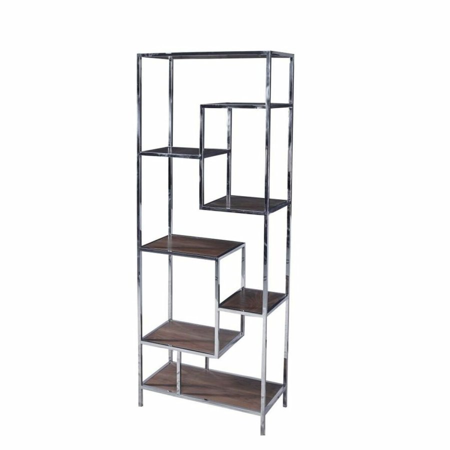 Hylder DKD Home Decor Slvfarvet Stl Tr MDF (80 x 40 x 200 cm) #1