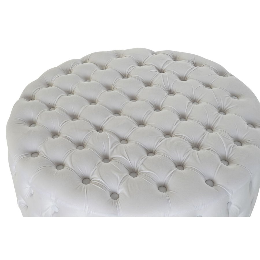 Fodsttte DKD Home Decor Hvid Polyester Tr MDF (78 x 78 x 40 cm) #2
