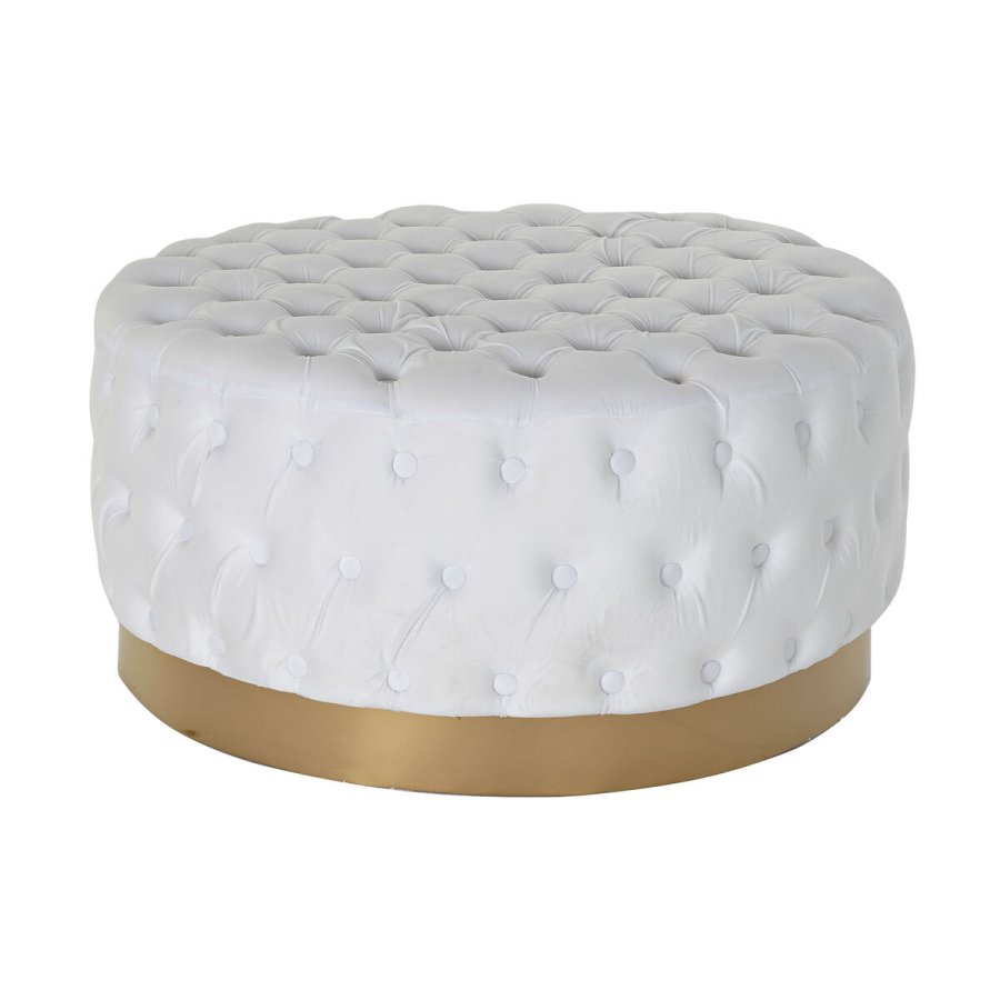 Fodsttte DKD Home Decor Hvid Polyester Tr MDF (78 x 78 x 40 cm) #1