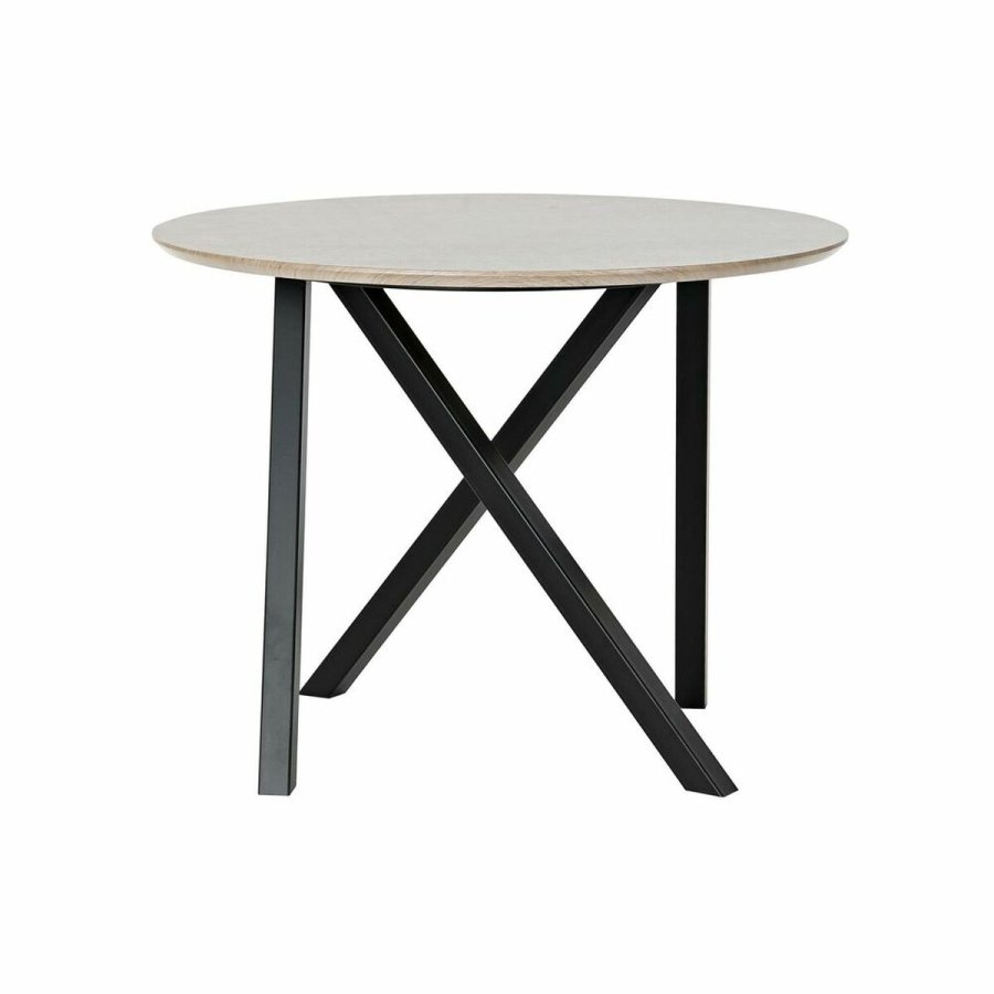 Sofabord DKD Home Decor 65 x 65 x 49,5 cm Sort Metal Tr Lys brun #1