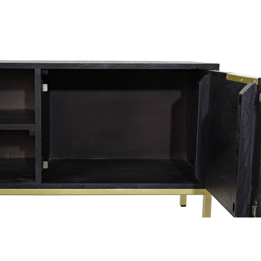 mbler DKD Home Decor Sort Metal Gylden Mangotr (147 x 40 x 51 cm) #4
