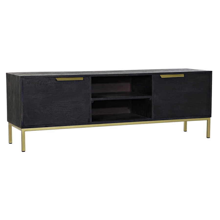 mbler DKD Home Decor Sort Metal Gylden Mangotr (147 x 40 x 51 cm) #1