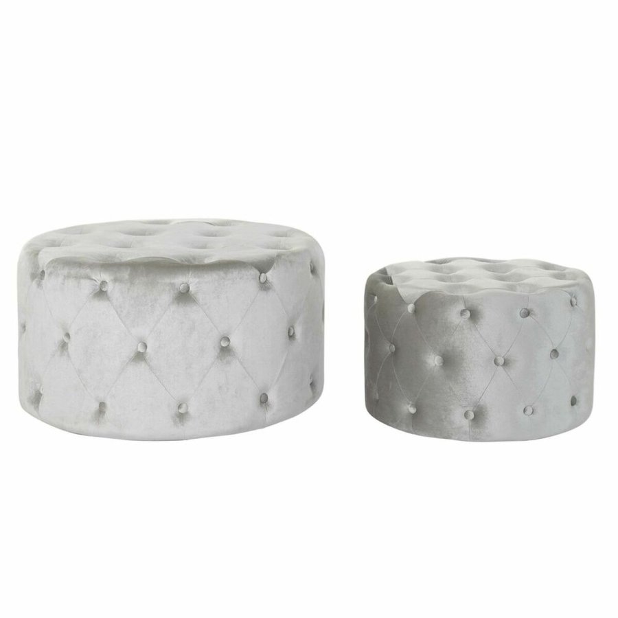 Fodsttte DKD Home Decor Gr Fljl Tr MDF (80 x 80 x 43 cm) (58 x 58 x 37 cm) (2 pcs) #1