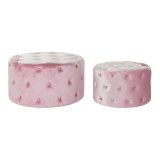 Fodsttte DKD Home Decor Pink Velvet Tr MDF Glam (2 pcs) #1