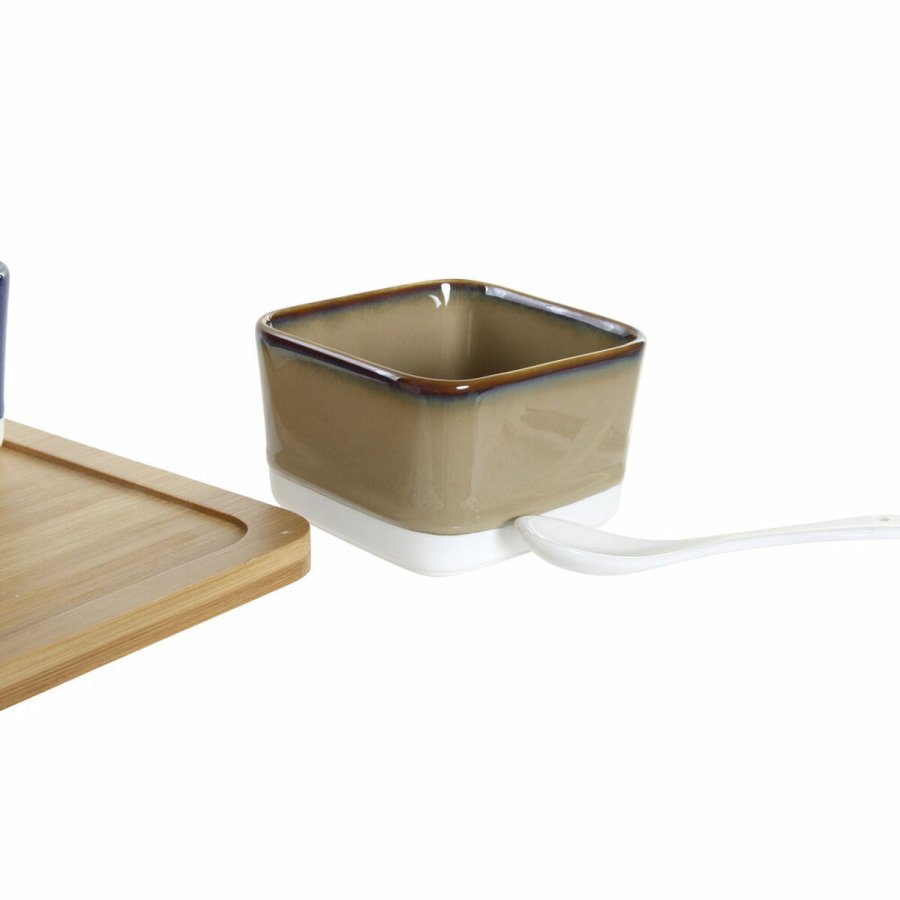 St til appetizere DKD Home Decor 27 x 20 x 1,3 cm Porceln Beige Bl Brun Grn Moderne #7