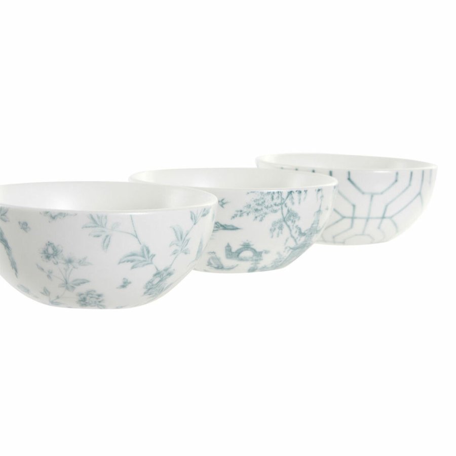 St til appetizere DKD Home Decor Hvid Marinebl Porceln Akacie Plastik Orientalsk 4 Dele 30 x 9,5 x 1,3 cm #4