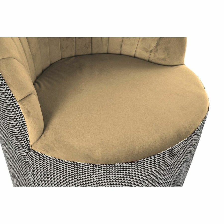 Lnestol DKD Home Decor Sort Brun Polyester Sennep (69 x 66 x 85 cm) #2