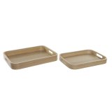 Snack bakke DKD Home Decor Natur Skandinavisk 40 x 30 x 5,5 cm (2 enheder) #1