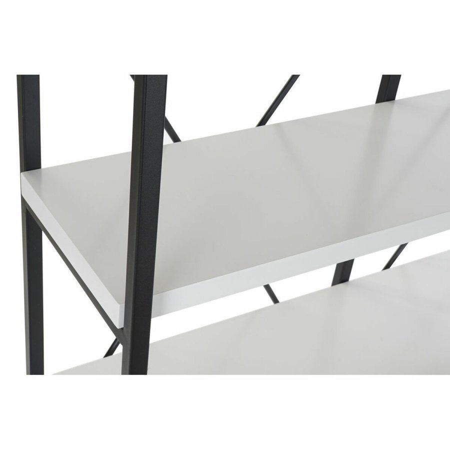 Hylder DKD Home Decor Sort Metal Hvid 4 Hylder Tr MDF (110 x 30 x 150 cm) #2