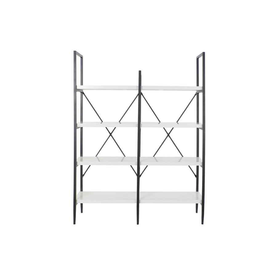 Hylder DKD Home Decor Sort Metal Hvid 4 Hylder Tr MDF (110 x 30 x 150 cm) #3