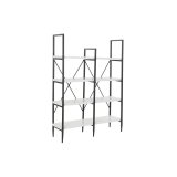 Hylder DKD Home Decor Sort Metal Hvid 4 Hylder Tr MDF (110 x 30 x 150 cm) #1