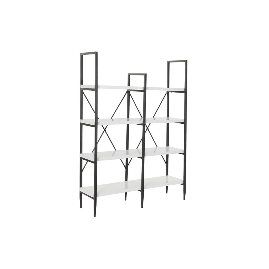 Hylder DKD Home Decor Sort Metal Hvid 4 Hylder Tr MDF (110 x 30 x 150 cm) #1