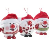 Julekugle DKD Home Decor Rd Hvid PVC Sne dukke (3 enheder) #5
