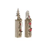 Lysdekoration DKD Home Decor Jul Natur (6,5 x 7,5 x 36 cm) (2 enheder) #1