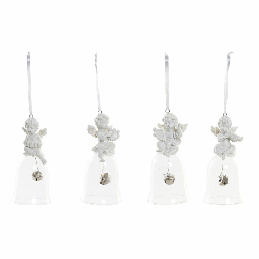 Julepynt DKD Home Decor Harpiks Krystal Engel (4 pcs) (5 x 5 x 10.5 cm) #1