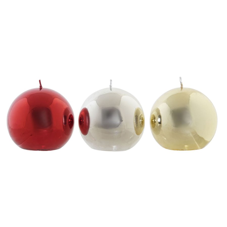 Stearinlys DKD Home Decor Jul (9 x 9 x 9 cm) (3 enheder) #1