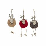 Julepynt DKD Home Decor Polyester Tr Rensdyr (3 pcs) (8 x 3 x 26 cm) #1
