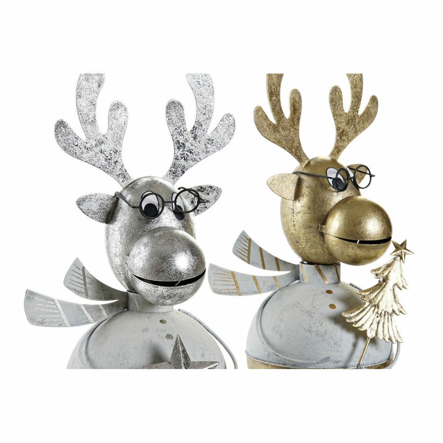 Julepynt DKD Home Decor Metal Rensdyr (14 x 13 x 27 cm) (2 pcs) #5