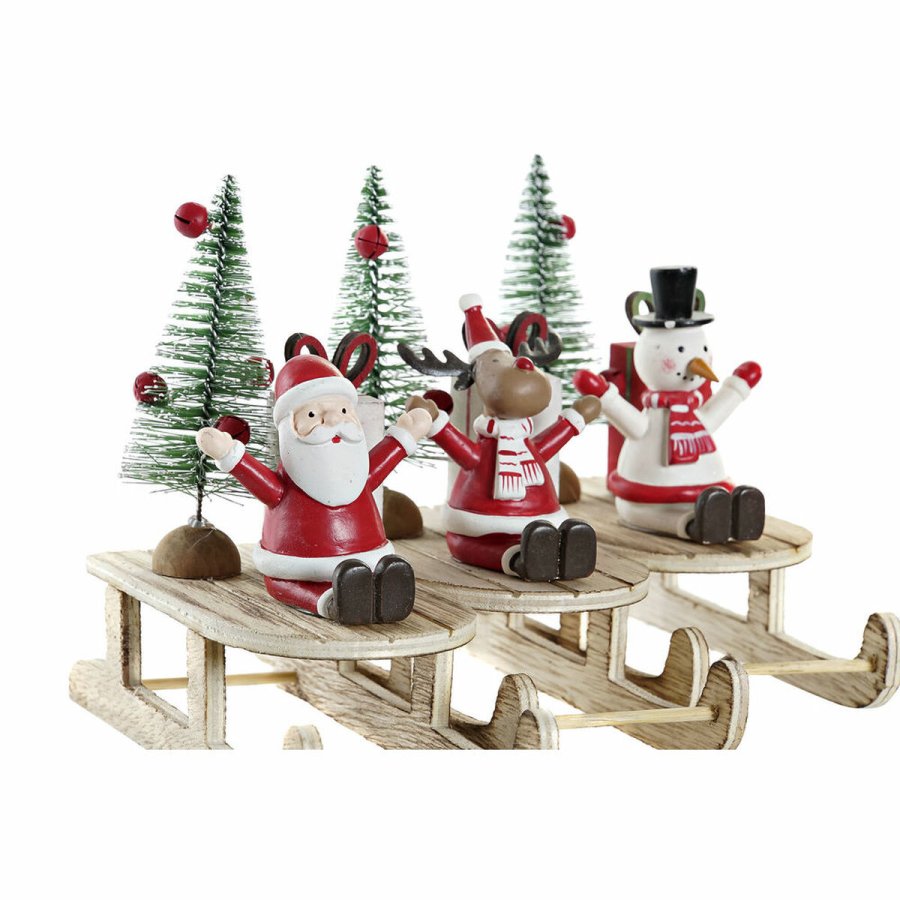 Julepynt DKD Home Decor Tr Julemanden (14 x 6 x 13 cm) (3 pcs) #5