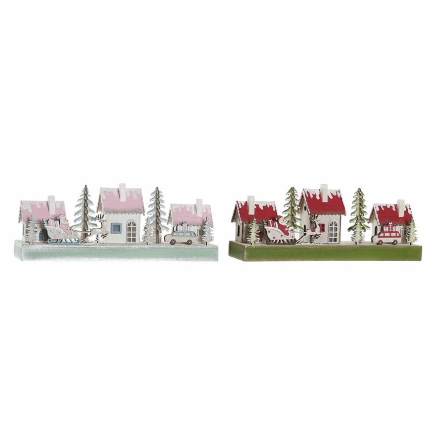 Julepynt DKD Home Decor Tr Hus (2 pcs) (30 x 6 x 12 cm) #1