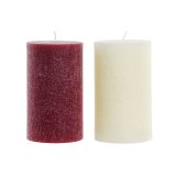 Stearinlys DKD Home Decor Hvid Rd Jul 9 x 9 x 15 cm (2 enheder) #1