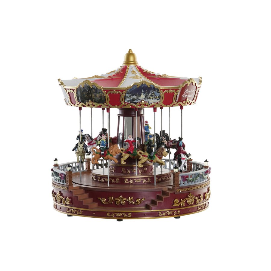 Julepynt DKD Home Decor LED Lys Bev�gelse Musical Multifarvet PVC Harpiks 30 x 30 x 30 cm #1