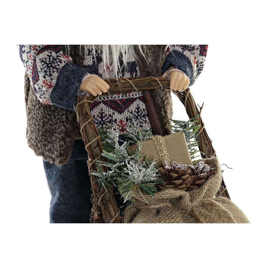 Julepynt DKD Home Decor Bl Brun Tr Julemanden 42 x 25 x 48 cm #2