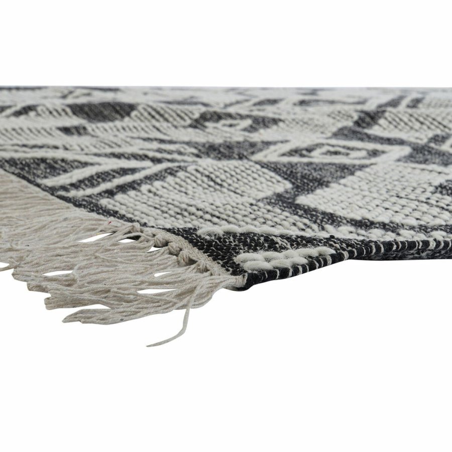 Tppe DKD Home Decor Hvid Sort Bomuld (160 x 230 x 1 cm) #5