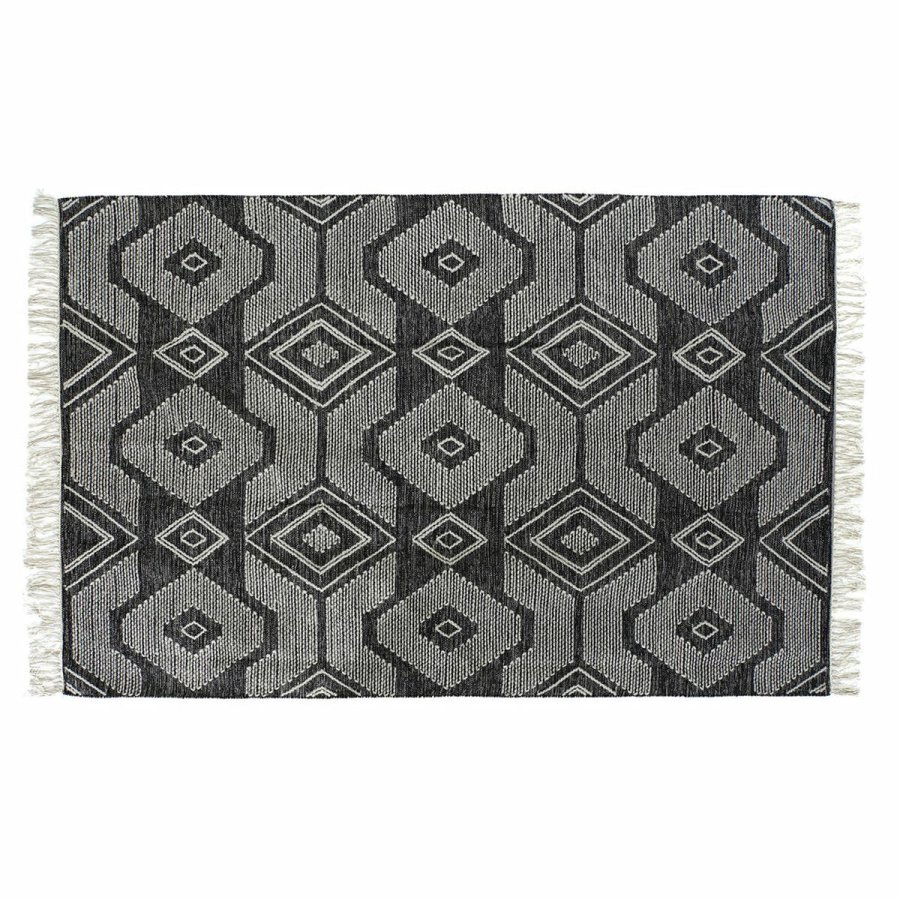Tppe DKD Home Decor Hvid Sort Bomuld (200 x 290 x 1 cm) #1