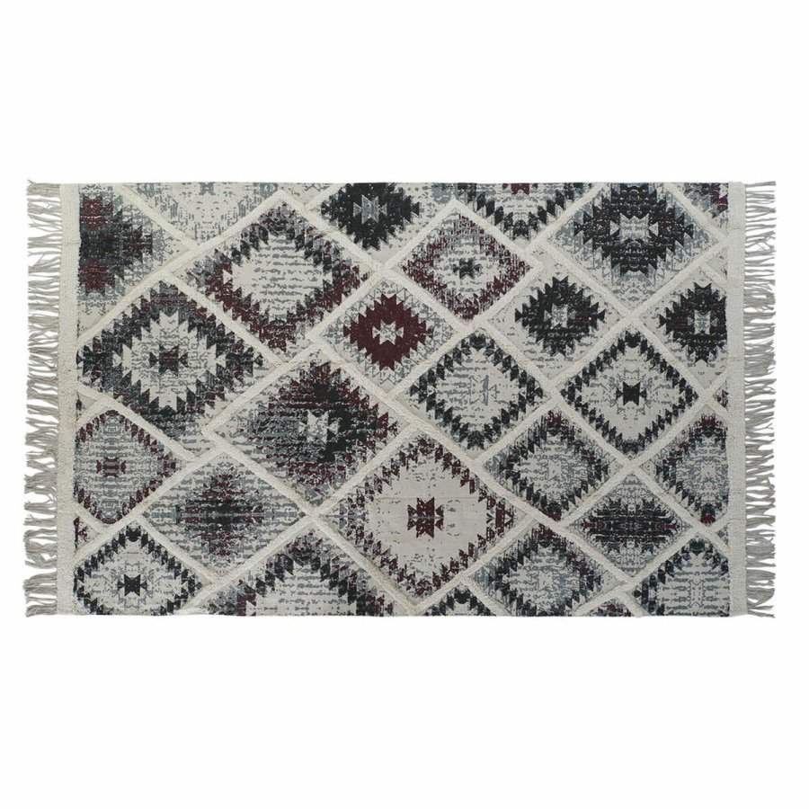 Tppe DKD Home Decor Hvid Rd Bomuld (200 x 290 x 1 cm) #1