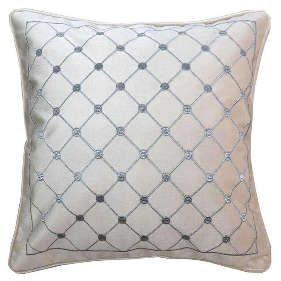 Pude DKD Home Decor 8424001850327 Gr 45 x 10 x 45 cm Hvid Romber #1