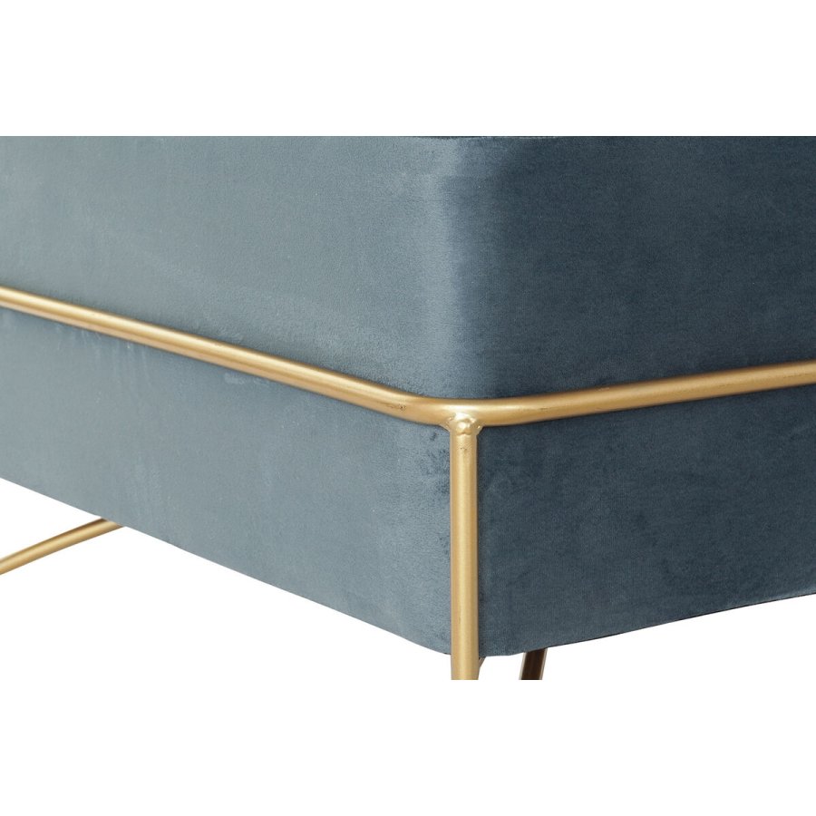 Stol DKD Home Decor   Skum Bl Gylden Metal Polyester Fljl Tr MDF (80 x 80 x 42 cm) #17