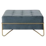 Stol DKD Home Decor   Skum Bl Gylden Metal Polyester Fljl Tr MDF (80 x 80 x 42 cm) #5