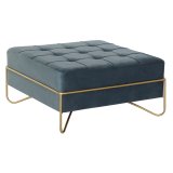 Stol DKD Home Decor   Skum Bl Gylden Metal Polyester Fljl Tr MDF (80 x 80 x 42 cm) #1