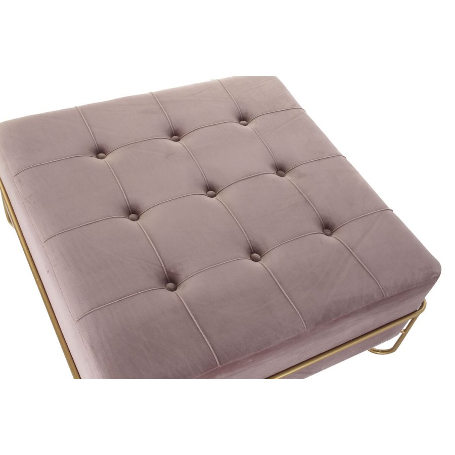 Stol DKD Home Decor   Skum Pink Gylden Metal Polyester Fljl Tr MDF (80 x 80 x 42 cm) #13