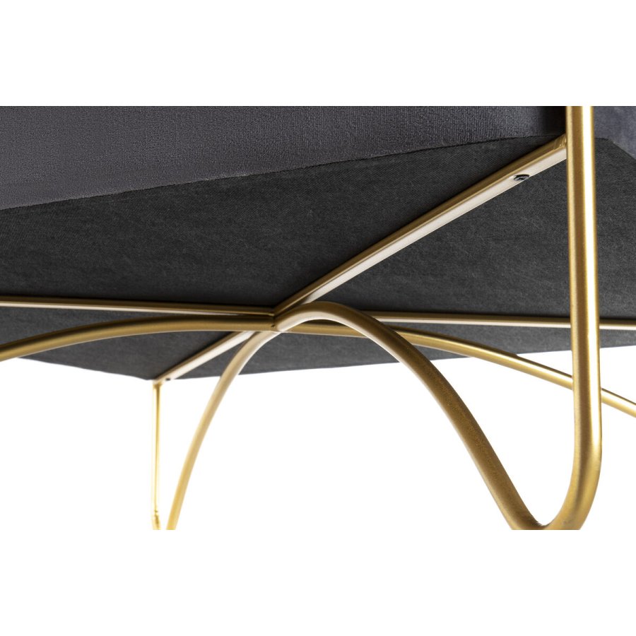 Stol DKD Home Decor   Skum Gr Gylden Metal Polyester Fljl Tr MDF (80 x 80 x 47 cm) #17