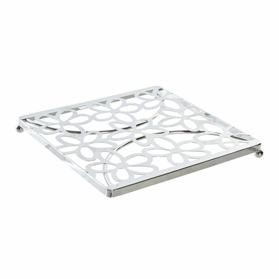 Dkkeserviet DKD Home Decor Slvfarvet Metal Plastik 18 x 18 x 1,5 cm #1