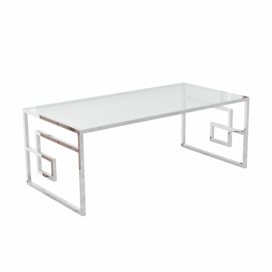 Sofabord DKD Home Decor Krystal Metal Slv (120 x 60 x 45 cm) #1