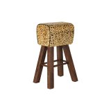 Taburet DKD Home Decor Sort Tr Brun Lder (43 x 35 x 75 cm) #1