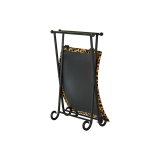 Fodsttte DKD Home Decor Sort Metal Brun Lder Leopard (55 x 45 x 41 cm) #2