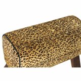 Fodsttte DKD Home Decor Sort Tr Brun Lder Leopard (67 x 30 x 51 cm) #2