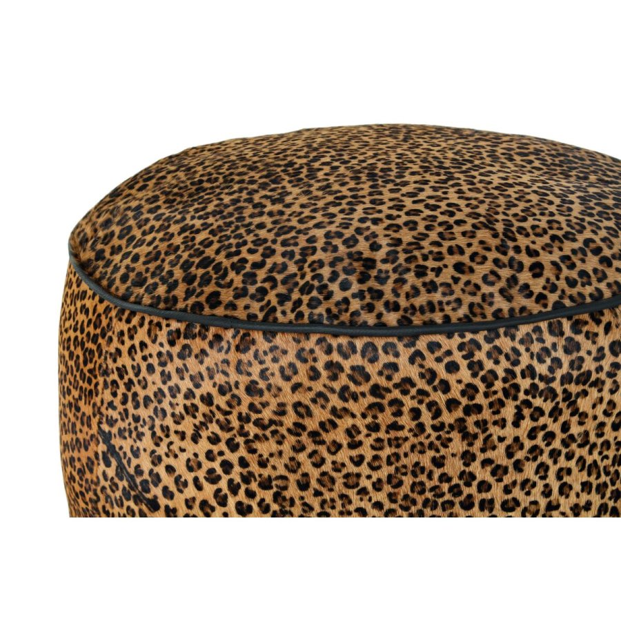 Fodsttte DKD Home Decor 46 x 46 x 50 cm Sort Brun Leopard Kolonistil #3