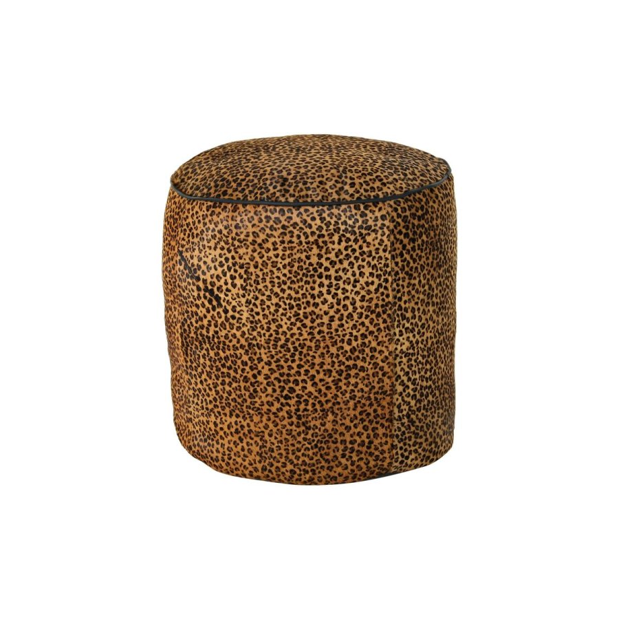 Fodsttte DKD Home Decor 46 x 46 x 50 cm Sort Brun Leopard Kolonistil #1