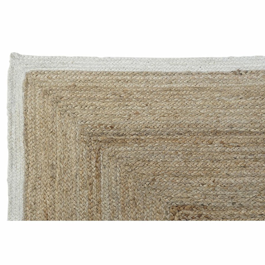 Tppe DKD Home Decor Scandi Polyester Bomuld Hvid Lys brun Jute 120 x 180 x 1 cm #2