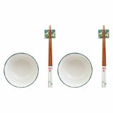 Sushi-st DKD Home Decor 25 x 25 x 6,5 cm Porceln Tr Hvid Grn Orientalsk (6 Dele) (25 x 25 x 6,5 cm) (6 pcs) #1